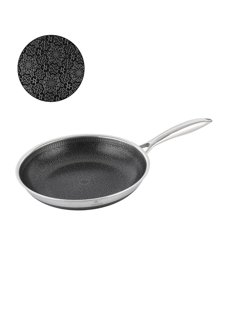 Life Smile 24cm Hybrid Stainless Steel Fry Pan (1.7L) – Non-Stick, Induction Bottom, Scratch-Resistant - Image 1